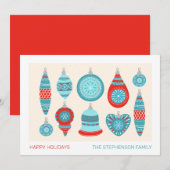 Blauw en Rood Zweeds Ornamenten Feestdagen Kaarten (Voorkant / Achterkant)