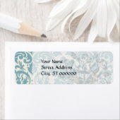 blauw en roomkleurig vochtpatroon etiket (Insitu)