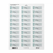 blauw en roomkleurig vochtpatroon etiket (Full Sheet)