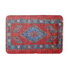 Blauw en Roos Antiek Turks-Oriental Rug Design Badmat