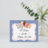 Blauw en Roos Gold Blush Roze Recipe Kaart (Staand voorkant)