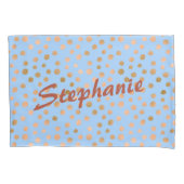 Blauw en Roos gouden charme Kussensloop (Voorkant)