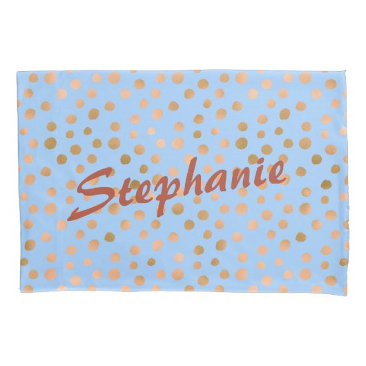 Blauw en Roos gouden charme Kussensloop (Voorkant)