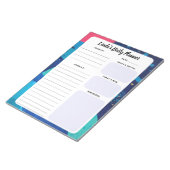 Blauw en Roze Abstract Dagelijks aan-doe lijstBloc Notitieblok (Schuin)