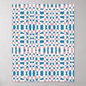 Blauw en roze Abstract Poster (Voorkant)