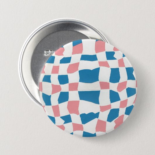 Blauw en roze Abstract Ronde Button 7,6 Cm (Voorkant /achterkant)