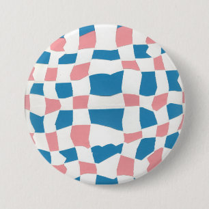Blauw en roze Abstract Ronde Button 7,6 Cm