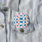 Blauw en roze Abstract Ronde Button 7,6 Cm (In situ)