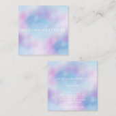 Blauw en Roze Abstracte Beauty Stylist Vierkante Visitekaartje (Voorkant / Achterkant)