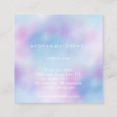 Blauw en Roze Abstracte Beauty Stylist Vierkante Visitekaartje (Achterkant)