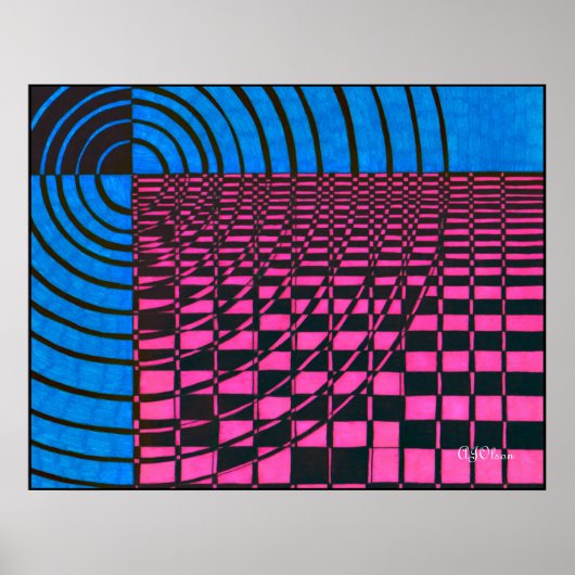 Blauw en roze, AJOlson Poster (Voorkant)