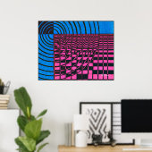 Blauw en roze, AJOlson Poster (Thuiskantoor)