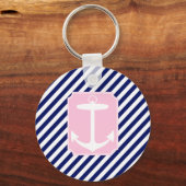 Blauw en roze Anchor Sleutelhanger (Voorkant)