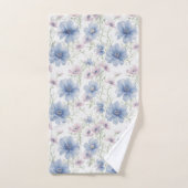 Blauw en roze anemoon bad handdoek (Handdoek)