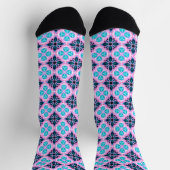 Blauw en roze Argyle Sokken (Top)