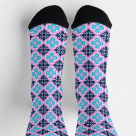Blauw en roze Argyle Sokken