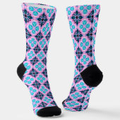 Blauw en roze Argyle Sokken (Gebogen)