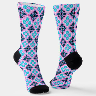Blauw en roze Argyle Sokken