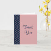 Blauw en Roze Art Deco Diamonds Dank u Kaart (Gele Bloem)
