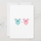 Blauw en roze Baby Bodysuit Baby Uitnodiging openb (Achterkant)