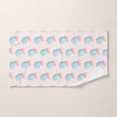 Blauw- en roze Baby flesflesje Bad Handdoek (Handdoek)