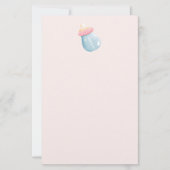 Blauw en roze Baby flesje Briefpapier (Voorkant)