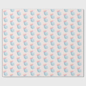 Blauw en roze Baby flesje Cadeaupapier (Vlak)