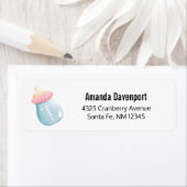 Blauw en roze Baby flesje Etiket (Insitu)