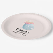 Blauw en roze Baby flesje Papieren Bordje (Gekanteld)