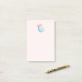Blauw en roze Baby flesje Post-it® Notes (Op bureau)