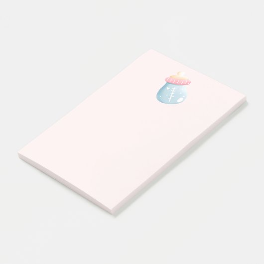 Blauw en roze Baby flesje Post-it® Notes (Schuin)