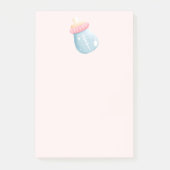 Blauw en roze Baby flesje Post-it® Notes (Voorkant)