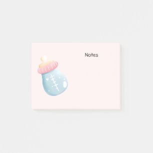 Blauw en roze Baby flesje Post-it® Notes