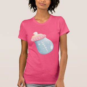 Blauw en roze Baby flesje T-shirt