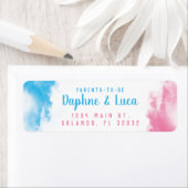 Blauw en Roze Baby Gender Onthullen Partij Rookbom Etiket (Insitu)