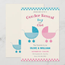Blauw en roze baby kinderwagen geslacht onthullen