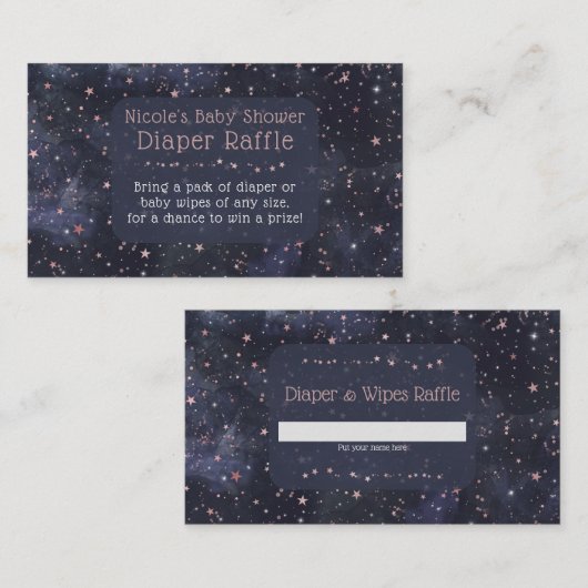 Blauw- en roze Baby shower met luierkaart Informatiekaartje (Voorkant / Achterkant)