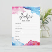 Blauw en roze Baby shower van het Splash Wissen vo Kaart (Staand voorkant)
