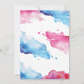 Blauw en roze Baby shower van het Splash Wissen vo Kaart (Achterkant)