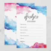 Blauw en roze Baby shower van het Splash Wissen vo Kaart (Voorkant / Achterkant)