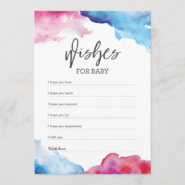 Blauw en roze Baby shower van het Splash Wissen vo Kaart