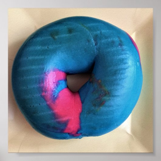 Blauw en Roze Bagel Foto Poster (Voorkant)