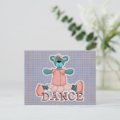 Blauw en roze Ballerina Dance Beer Briefkaart (Staand voorkant)