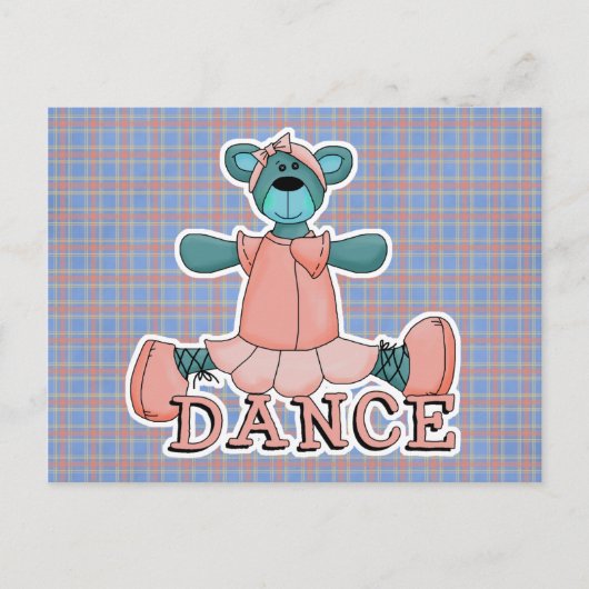 Blauw en roze Ballerina Dance Beer Briefkaart (Voorkant)