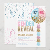 Blauw en roze ballon kaart (Voorkant / Achterkant)