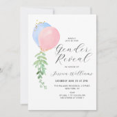 blauw en roze balon baby kaart (Voorkant)