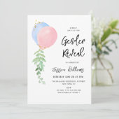 blauw en roze balon baby kaart (Staand voorkant)