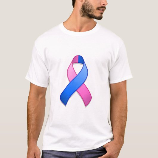 Blauw en roze bewustzijn lint T-Shirt (Voorkant)