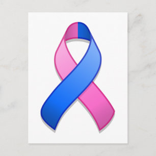 Blauw en Roze Bewustzijnslint Briefkaart