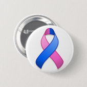 Blauw en Roze Bewustzijnslint Button (Voorkant /achterkant)